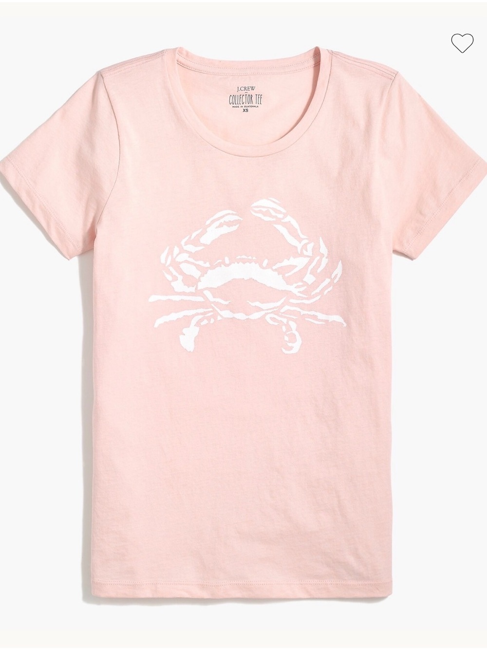 J. Crew Factory Light Pink Tee with White Crab Print